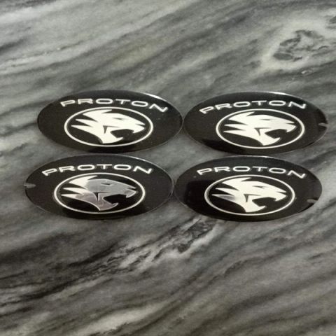 4x 56.5mm Black Car Wheel Center Hub Caps Covers Emblem Logo For Proton