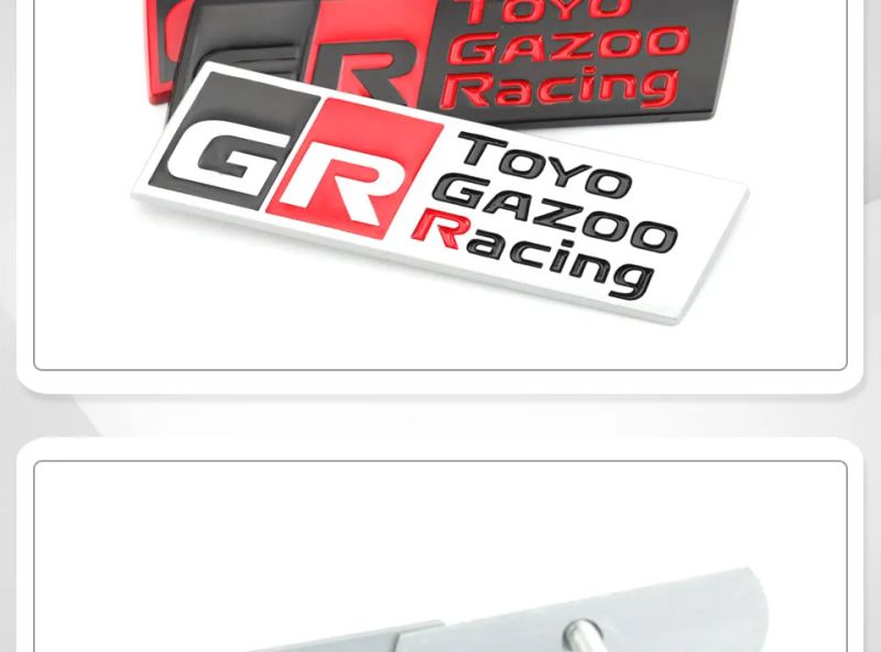 GR Gazoo Racing Badge Front Hood Grille Emblem Decal for Toyota HV YARiS GRMN GR Sport