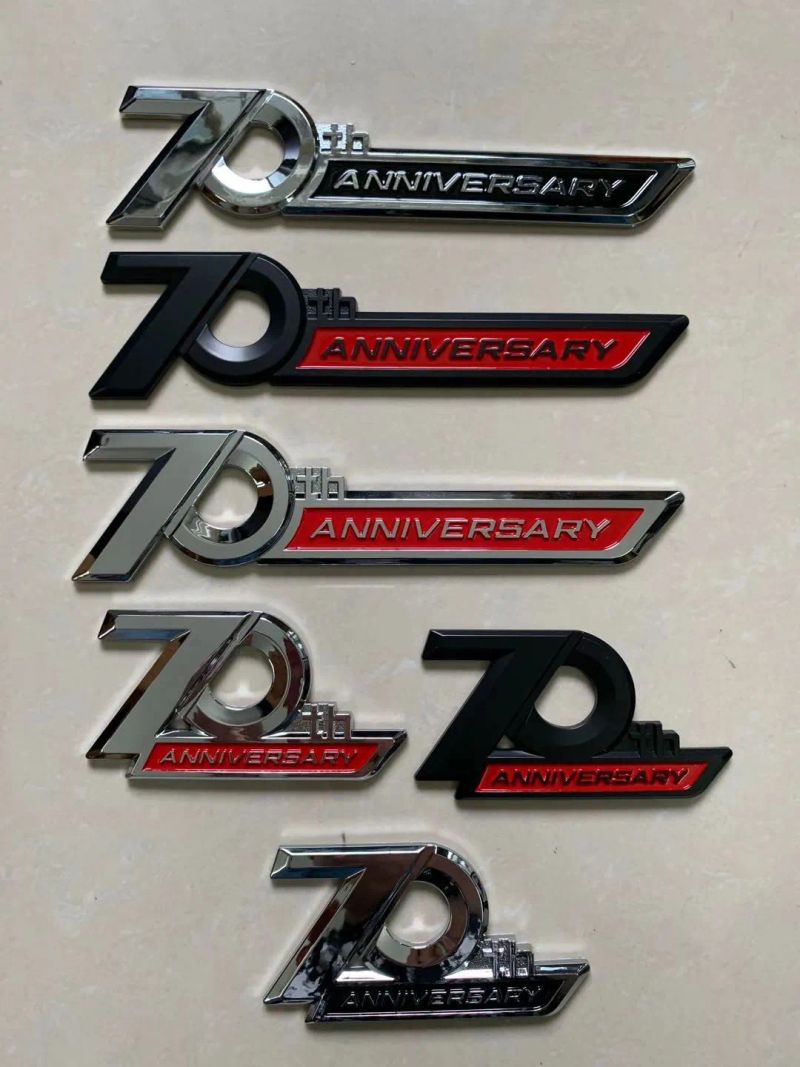 1 pic Side Emblem 70th Anniversary 3D Emblem Trunk Badge Sticker For Toyota Land Cruiser