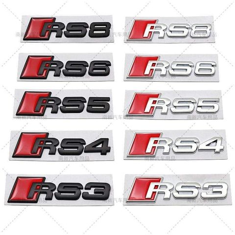 Modified Letetr S3 S4 S5 S6 S8 RS3 RS4 RS5 RS6 RS8 3D Metal Car Sticker for Audi Auto Emblem Badge Decal