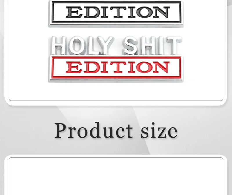 Holy Shit Edition Badge Emblem Hood Grille for Subaru Jeep Ford Nissan Lexus