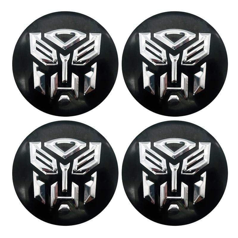 4pcs 56mm Transformers Autobots Decepticons Car Wheel Center Stickers Wheel Center Hub Caps Badge Emblem Decal