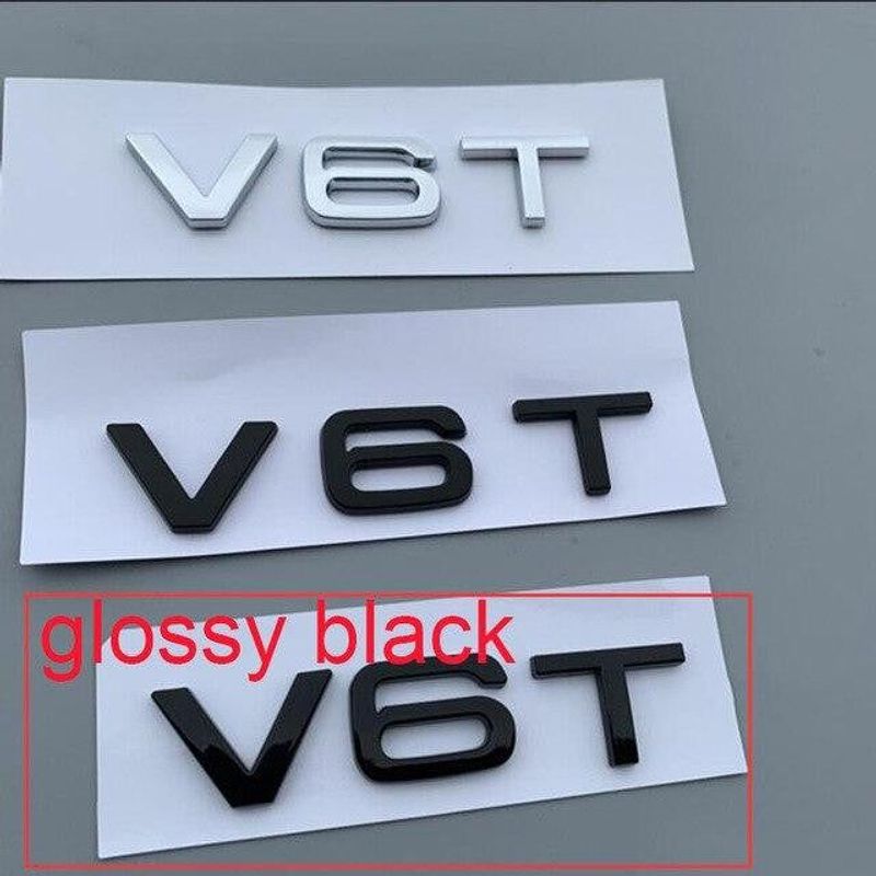 2Pcs V6T V8T V10 W12 Emblem for Audi A4L A5 A6L A7 A8L TT RS7 SQ5 Car Styling Fender Side Rear Trunk Badge Sticker