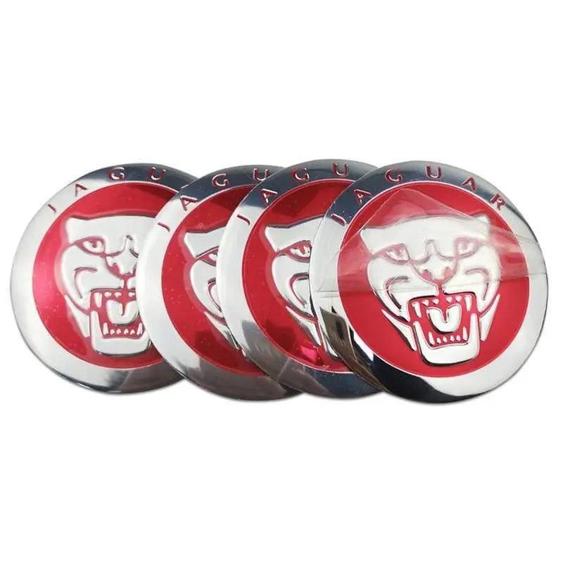 56mm 4PCS Jaguar Leopard Head XF XJ-S XJ-6 X-Type XE S-Type XKR XK Car Wheel Center Hub Cap Sticker Emblem Badge Decal