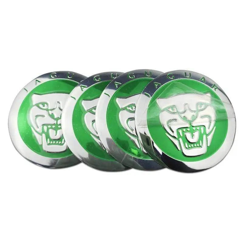 56mm 4PCS Jaguar Leopard Head XF XJ-S XJ-6 X-Type XE S-Type XKR XK Car Wheel Center Hub Cap Sticker Emblem Badge Decal