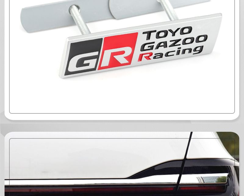 GR Gazoo Racing Badge Front Hood Grille Emblem Decal for Toyota HV YARiS GRMN GR Sport