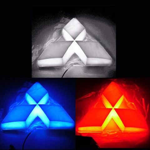 4D Car Front LED Emblem Light Badge for Mitsubishi Lancer 9 10 ASX L200 Colt Pajero Outlander Eclipse Auto Modified