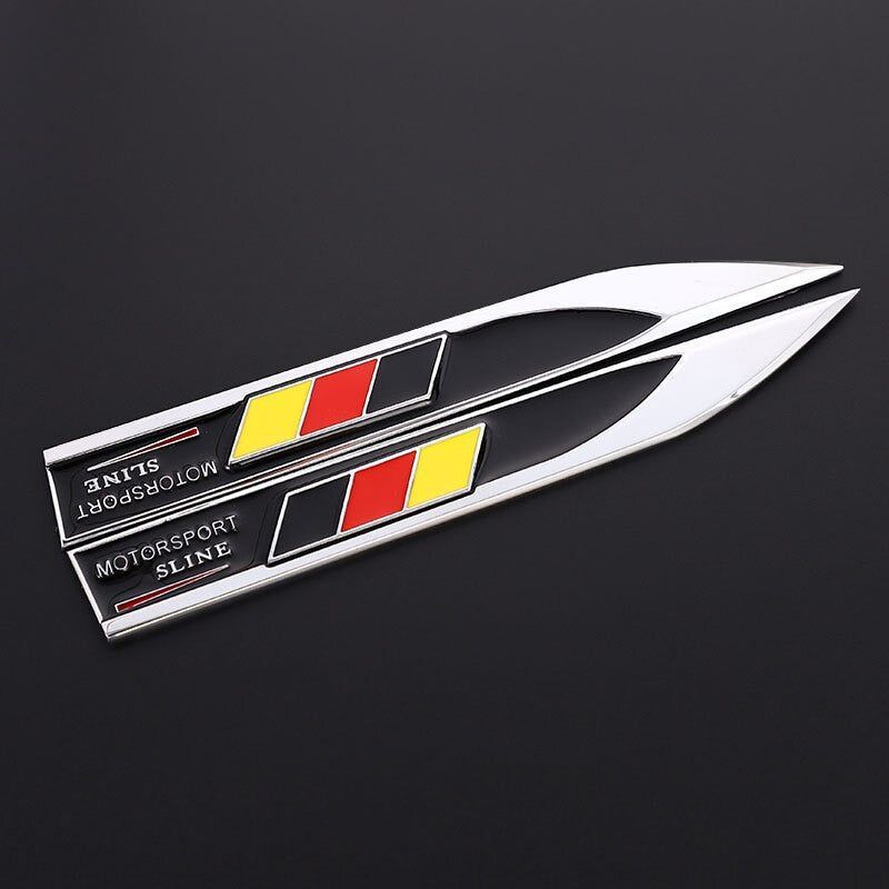 Metal Car National Flag Stickers Germany Russia France Italy Emblem Badge Decals