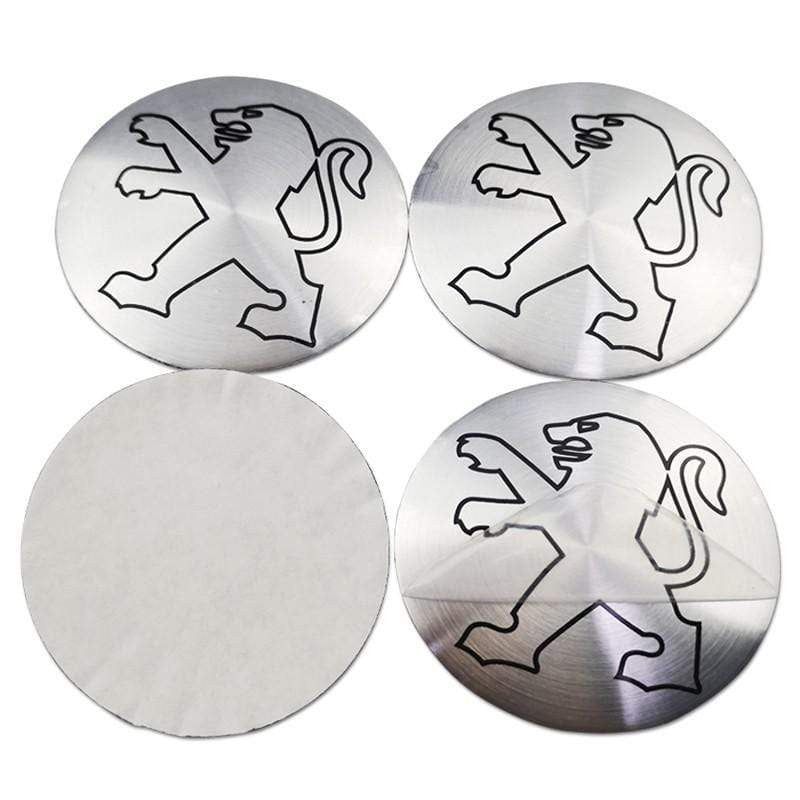 4PCS 56mm Peugeot Logo Car Wheel Center Hub Cap Sticker Auto Tire Emblem Badge Decal