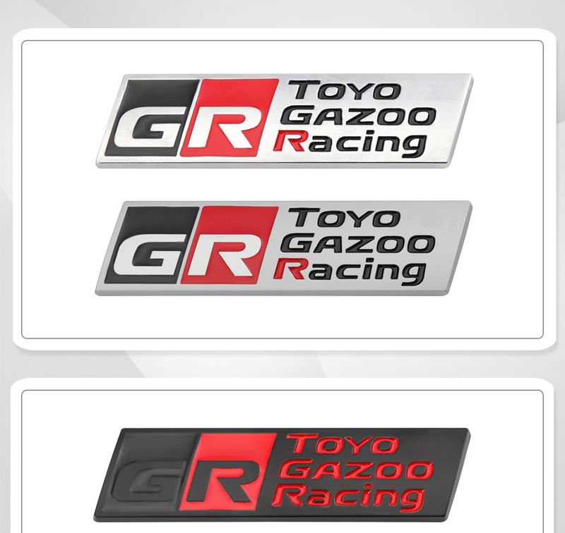 GR Gazoo Racing Badge Front Hood Grille Emblem Decal for Toyota HV YARiS GRMN GR Sport