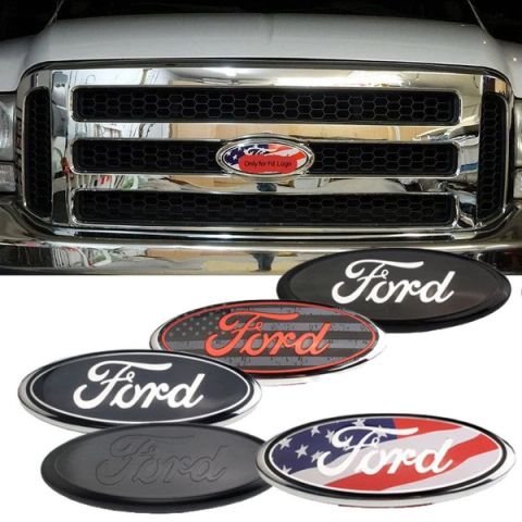 DIY Front Grille/Rear Trunk Oval Emblem 7/9 inch Fit For F150 F250 F350 Explorer
