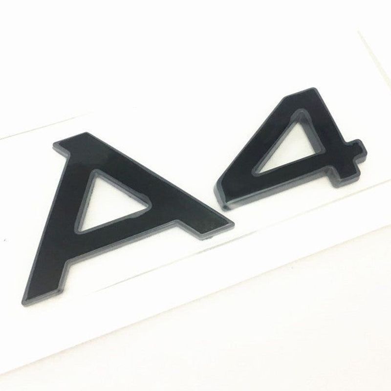 1 Pcs For Audi Black/Silver A 3 4 5 6 7 8 Rear Bumper Trunk Emblem Stickers Badge Decals