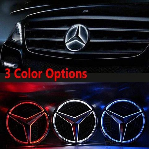 LED Illuminated Front Light Logo Car Front Grill Grille Star Emblem Badge for Mercedes-Benz