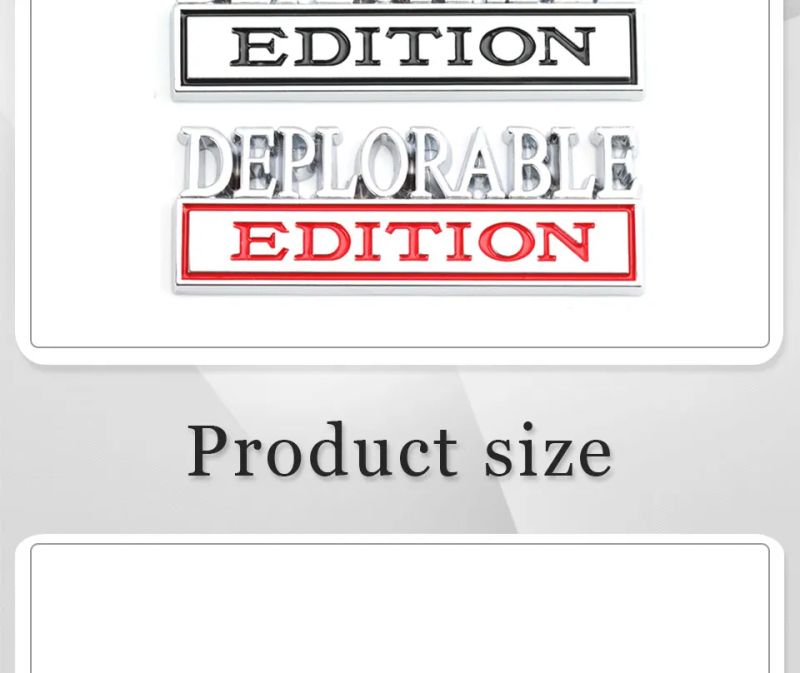 Sticker Deplorable Edition Badge Emblem Hood Grille for Jeep Patriot Freelance Compass