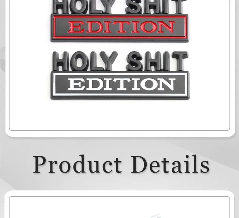Holy Shit Edition Badge Emblem Hood Grille for Subaru Jeep Ford Nissan Lexus