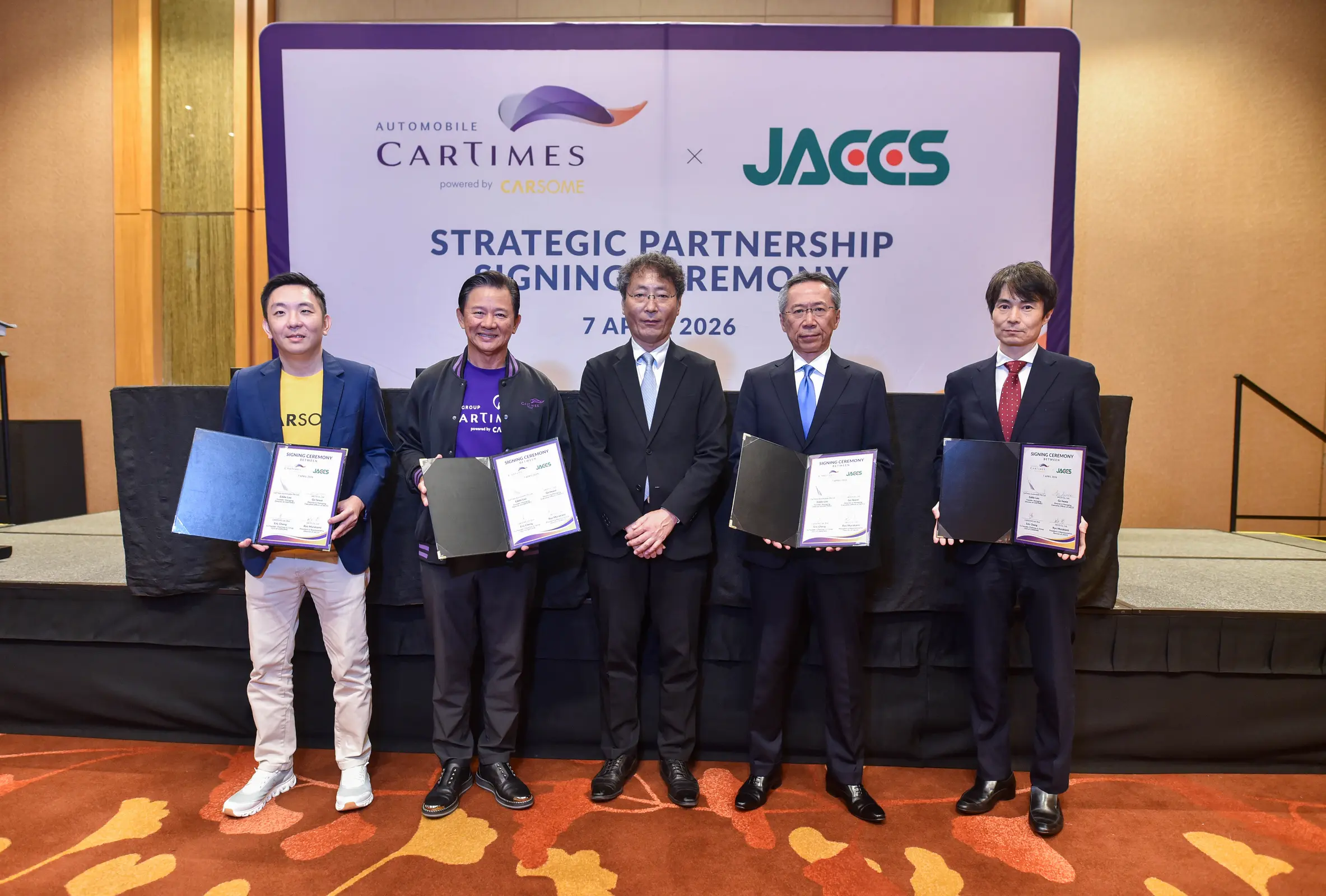 CARSOME, CarTimes and JACCS Formalise Strategic Auto Financing Partnership in Singapore