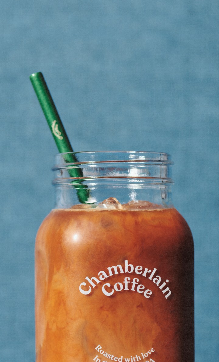 A colorful iced drink
