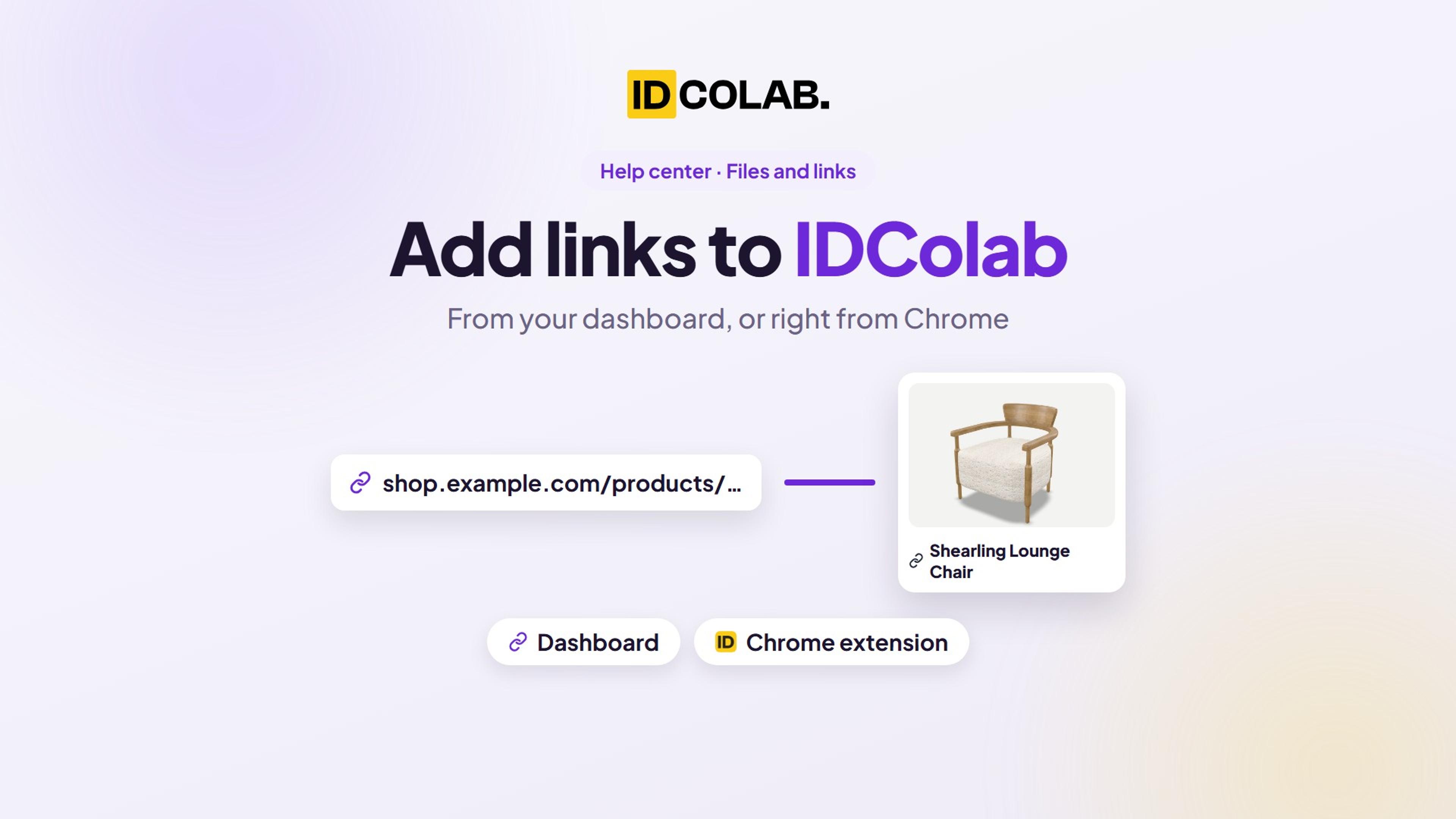 Add links to IDColab, from your dashboard or right from Chrome: an IDColab help center video