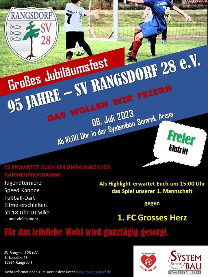 95 Jahre SV Rangsdorf 28 – Das Fest zum Jubiläum