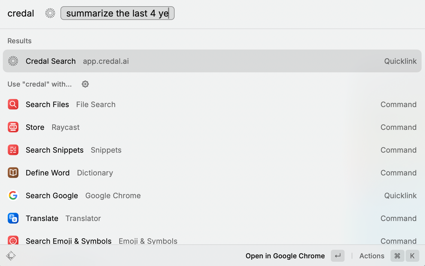 Introducing Quick Searches, Ask Credal from Mac Spotlight