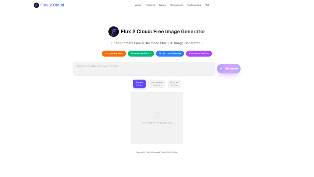 Screenshot of Flux 2 Cloud