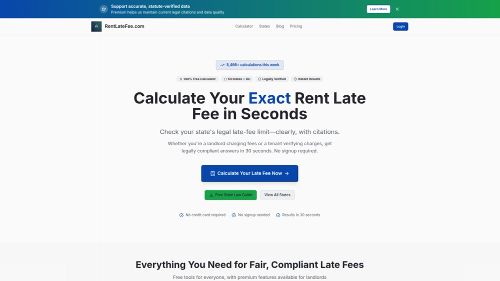 Screenshot of RentLateFee.com