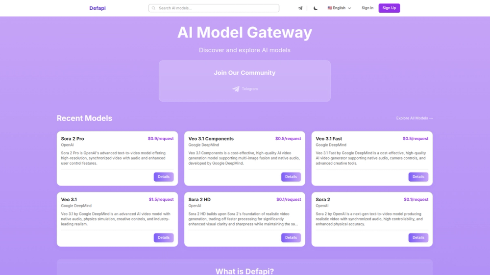 Screenshot of Defapi