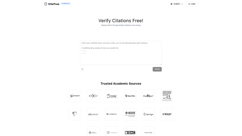 Screenshot of CiteTrue