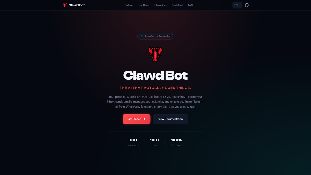 Screenshot of Clawd Bot Screenshot of Clawd Bot
