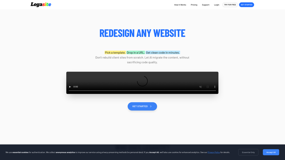 Screenshot of Legasite - Website Redesigner Screenshot of Legasite - Website Redesigner