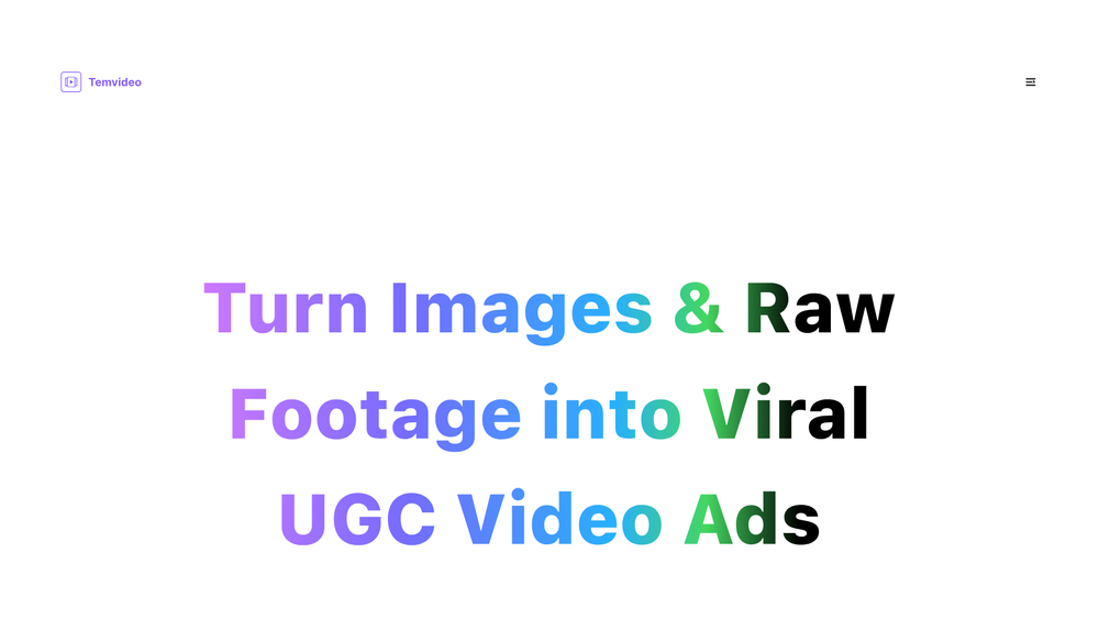 Screenshot of TemVideo - AI Viral Product Video Maker