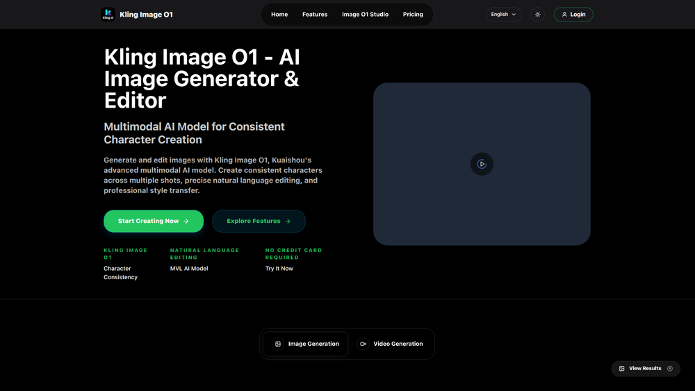 Screenshot of Kling Image O1 Screenshot of Kling Image O1