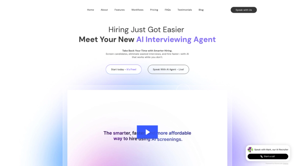 Screenshot of Screenz Live AI Recruiter Interviews