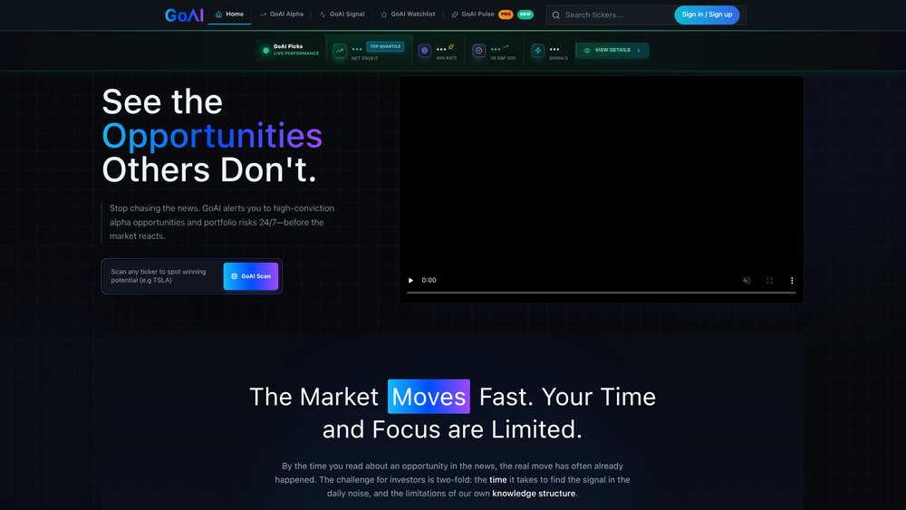 Screenshot of GoAI — Investing Analyst