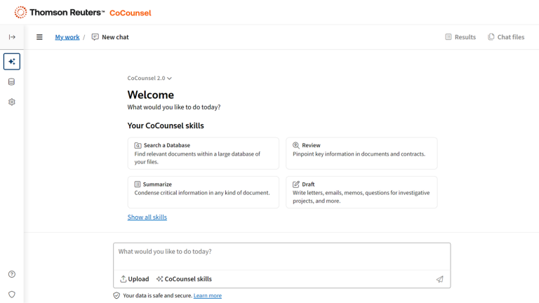 Screenshot of CoCounsel