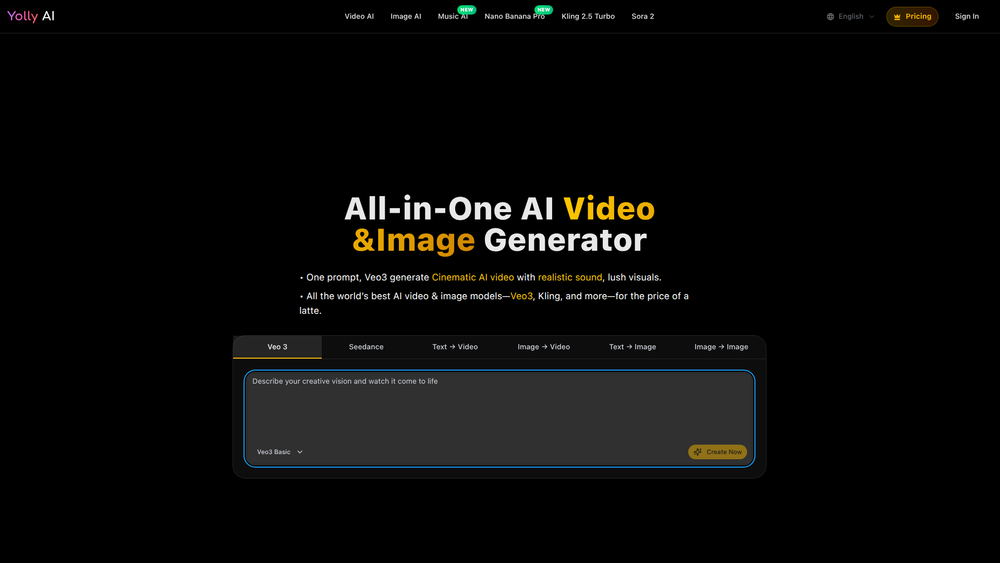 Screenshot of Yolly AI