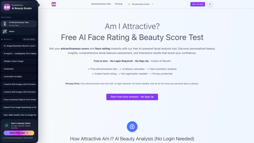 Screenshot of How Attractive Am I