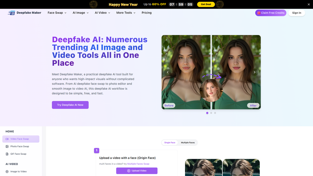 Screenshot of Deepfake AI