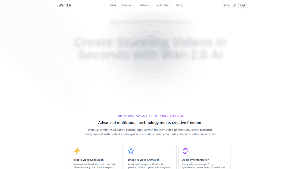 Screenshot of Wan 2.6 Screenshot of Wan 2.6