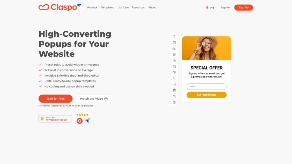 Screenshot of Claspo