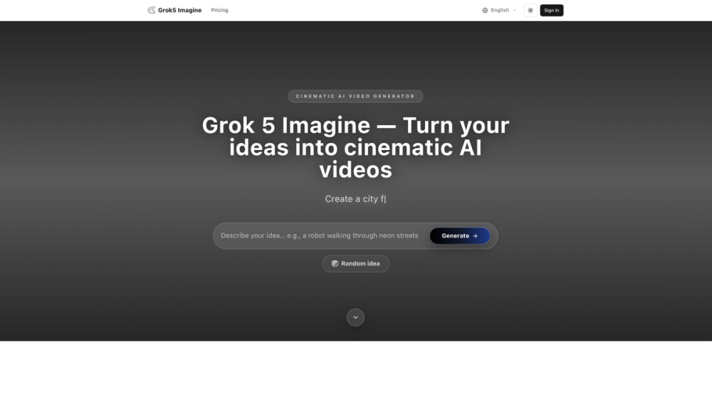 Screenshot of Grok 5 Imagine Screenshot of Grok 5 Imagine