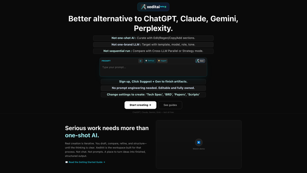 Screenshot of xeditai