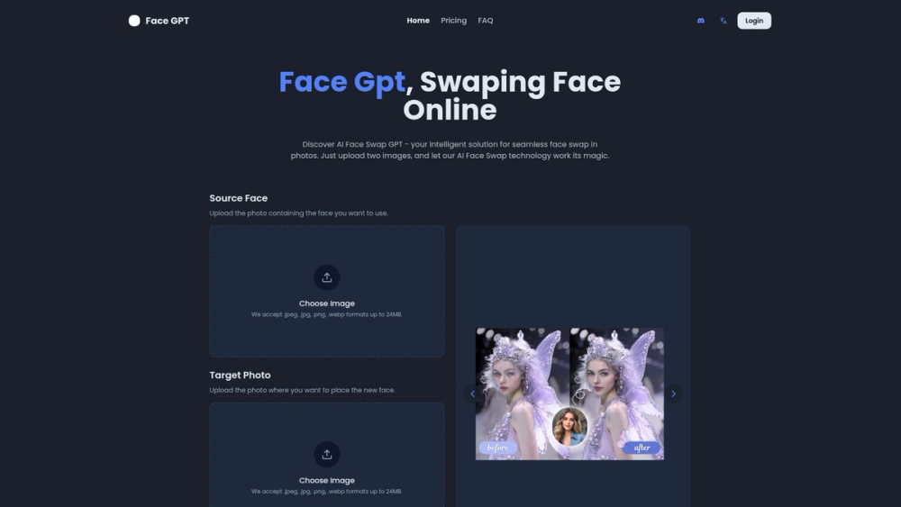 Screenshot of Face GPT-