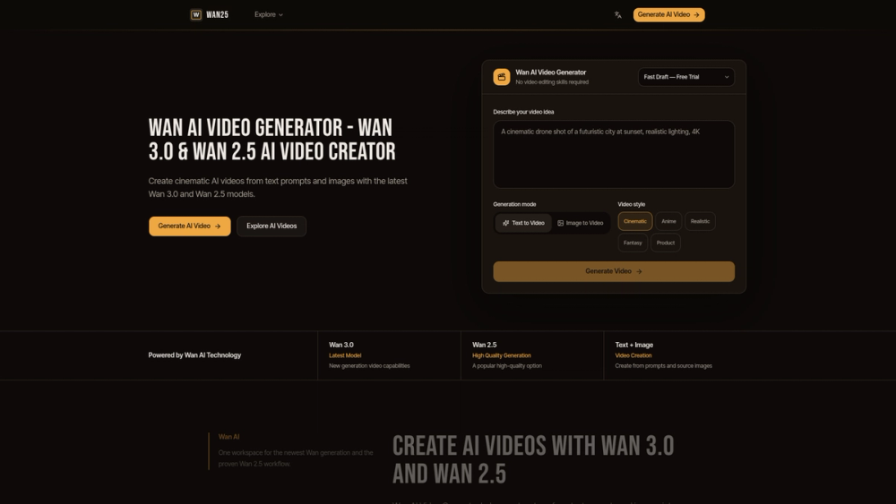 image of Wan AI Video Generator
