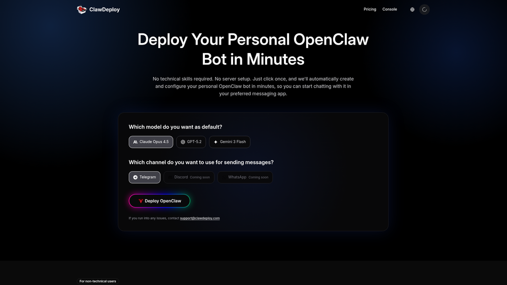 Screenshot of ClawDeploy AI Screenshot of ClawDeploy AI