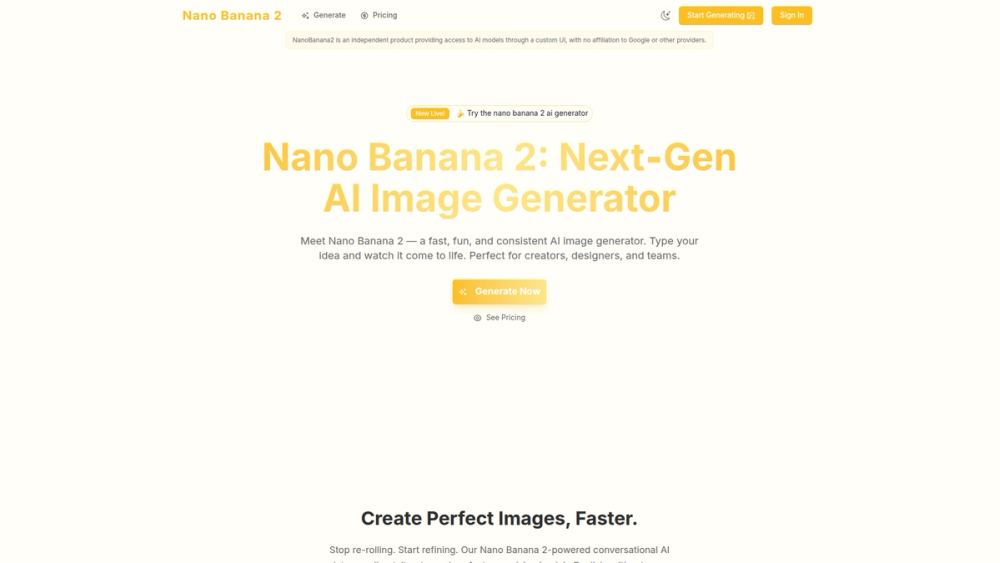 Screenshot of Nano Banana 2-