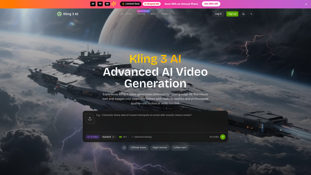 Screenshot of Kling 3