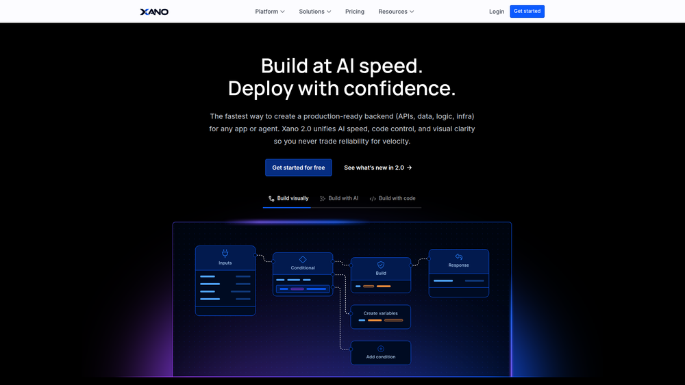 Screenshot of Xano Screenshot of Xano