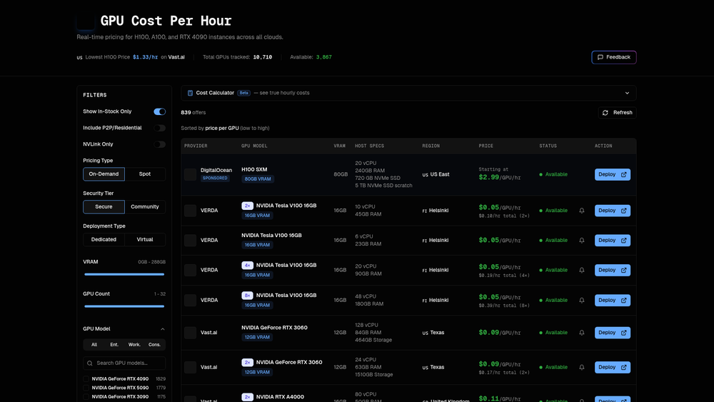 Screenshot of GpuPerHour Screenshot of GpuPerHour