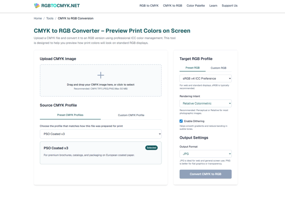 image of CMYK to RGB Converter